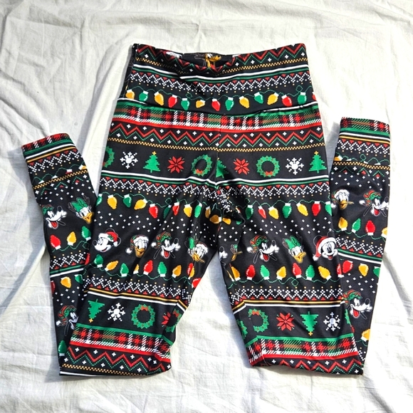 Disney Holiday Mickey Mouse & Friends Fair Isle Leggings - Picture 1 of 4